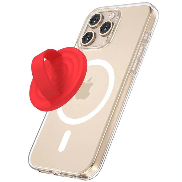 Magnetic Phone Grip Holder Compatible W/ MagSafe Ultra Thin Silicone Red s16 - Picture 1 of 7